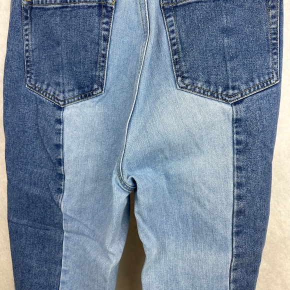 PacSun high-rise straight leg jeans size 30 two tone butterfly distressed hem - Picture 3 of 14